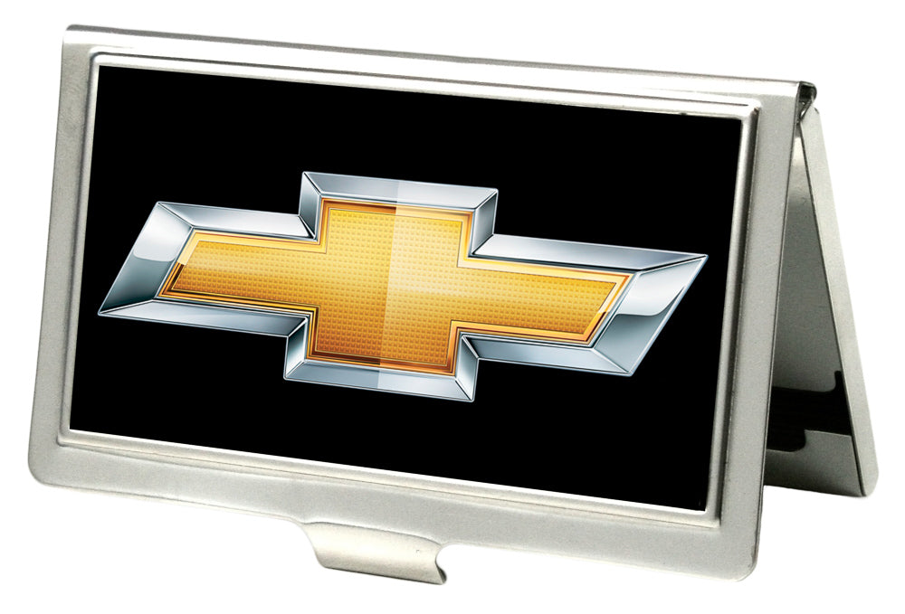 Chevrolet Bowtie Logo Black & Gold Business Card Holder - Small