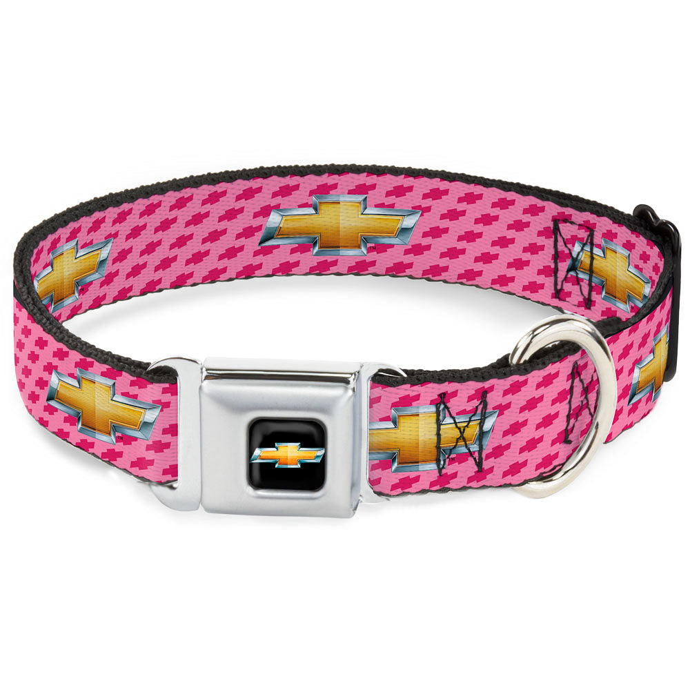 Chevy Bowtie Seatbelt Buckle Collar - Pink