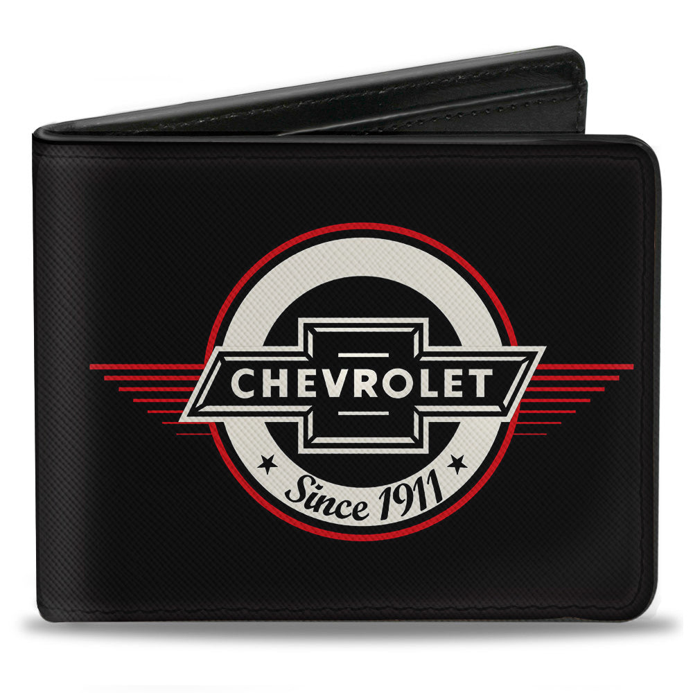 Retro Chevy Bowtie Since 1911 Black Red & Ivory Bi-Fold Wallet