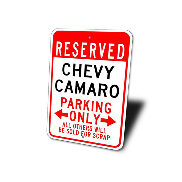 Chevy Camaro Reserved Parking Only - Aluminum Sign