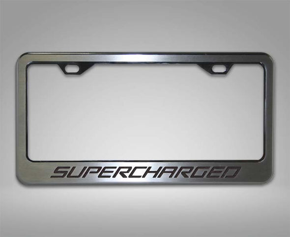 Camaro License Plate Frame with "Supercharged" Lettering