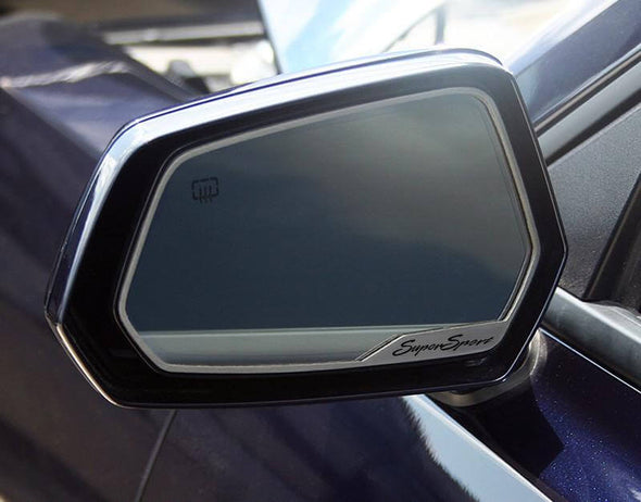 2010-2013 Camaro - Side View Mirror Trim "Super Sport" | Brushed Stainless Steel