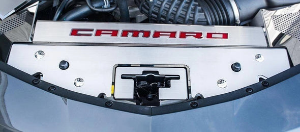2016-2024 Gen 6 Camaro - Front Header Plate CAMARO Style | Stainless Steel
