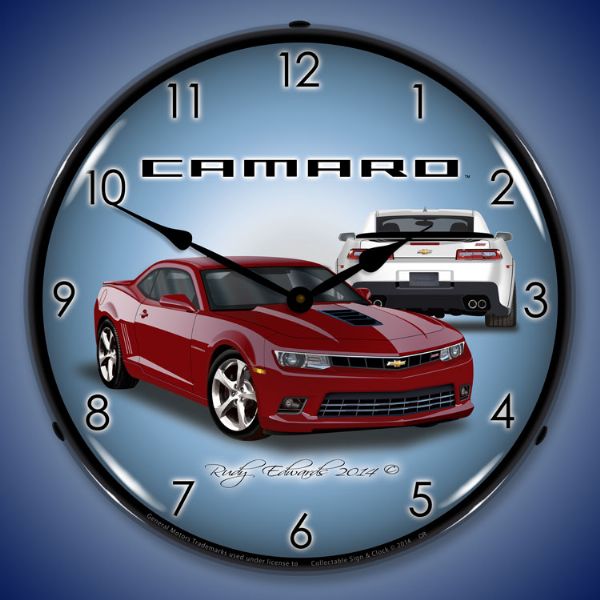 lighted-2014-ss-camaro-crystal-red-clock