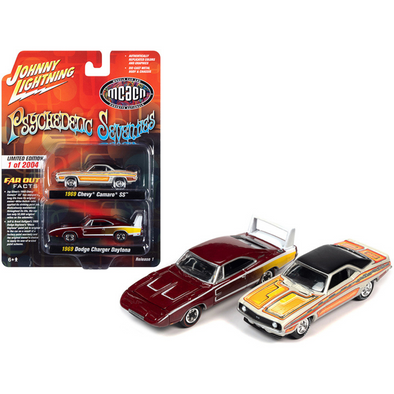 1969-camaro-ss-and-dodge-charger-daytona-psychedelic-70s-1-64-diecast