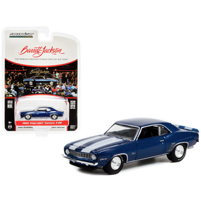 1969 Chevrolet Camaro Z/28 Dusk Blue Metallic with White Stripes (Lot #687.3) Barrett Jackson "Scottsdale Edition" Series 9 1/64 Diecast Model Car by Greenlight