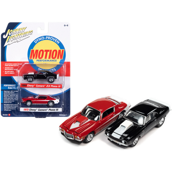 1969 Camaro ZLX Black & 1973 Camaro Red Baldwin Motion 1/64