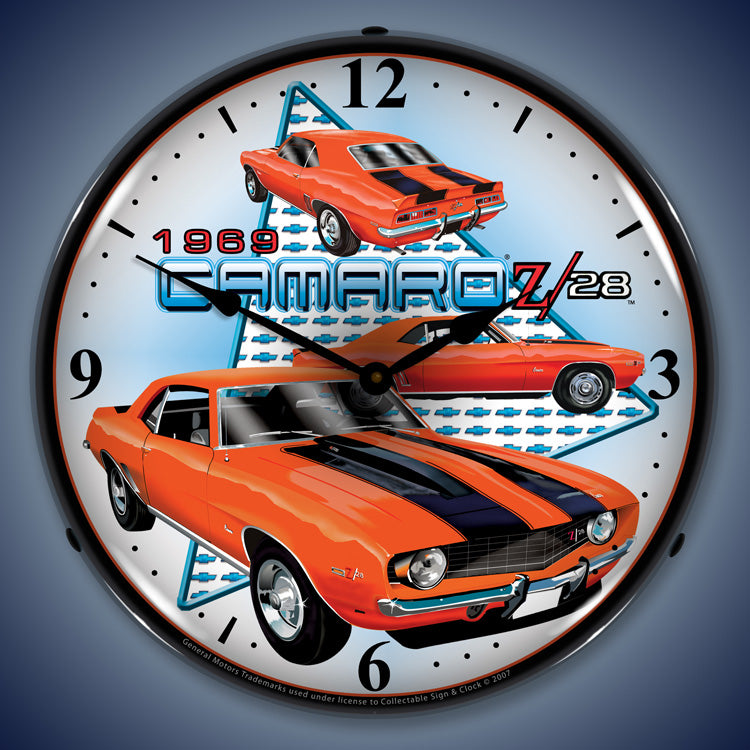 lighted-1969-camaro-z28-clock