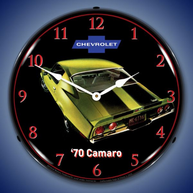 1970 Camaro Z28 Green Lighted Clock