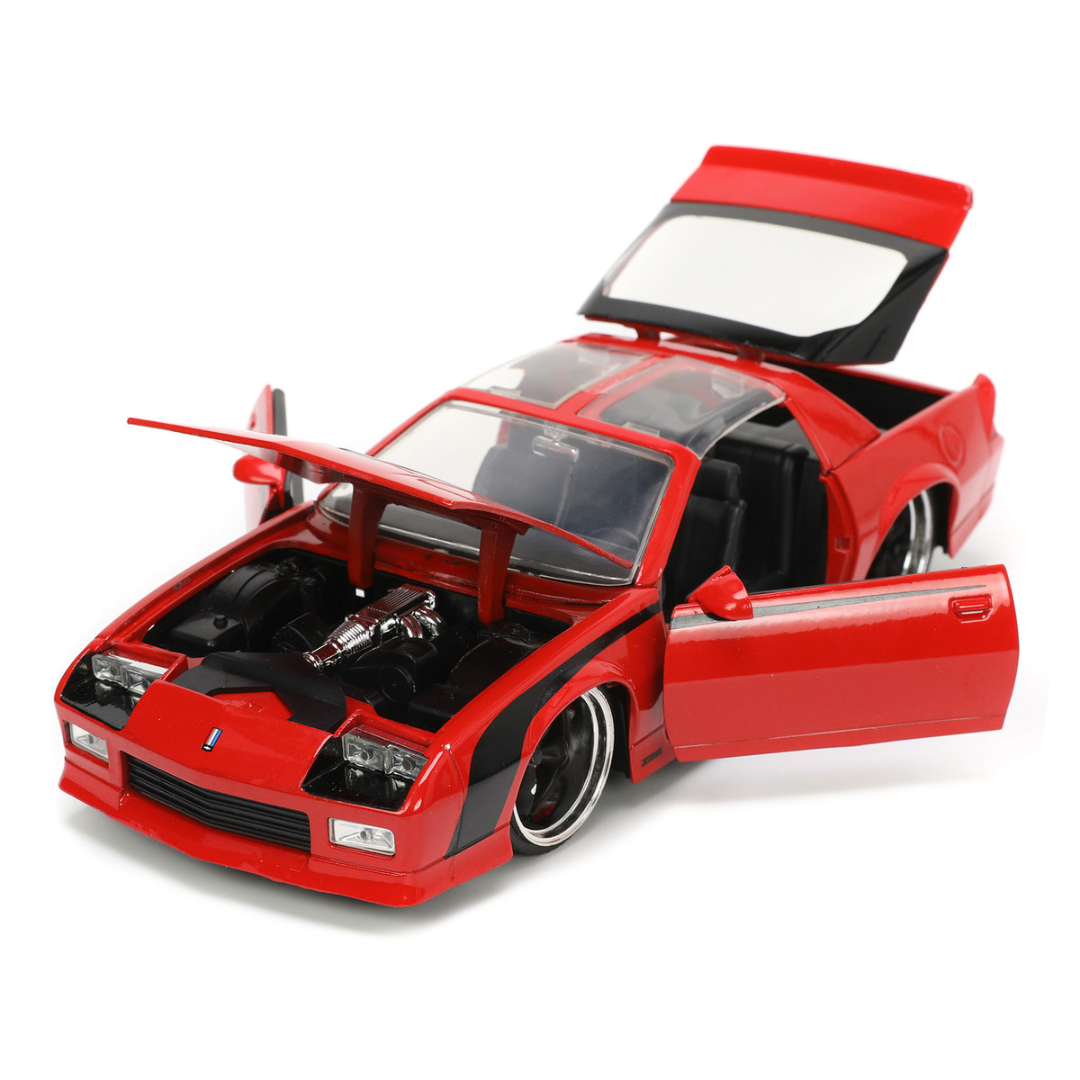 1985 Camaro Red with Black Stripes "Bigtime Muscle" 1/24 Diecast Model Car by Jada