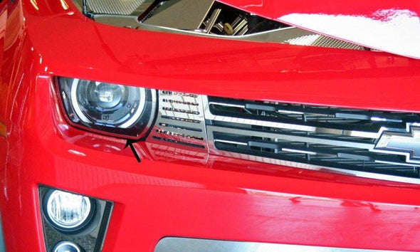 2010-2013 5th Gen Camaro Headlight Trim Rings - Polished Stainless Steel