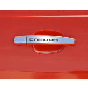 2010-2013 Camaro - Door Handle Plate Polished Exterior "CAMARO" | 2Pc