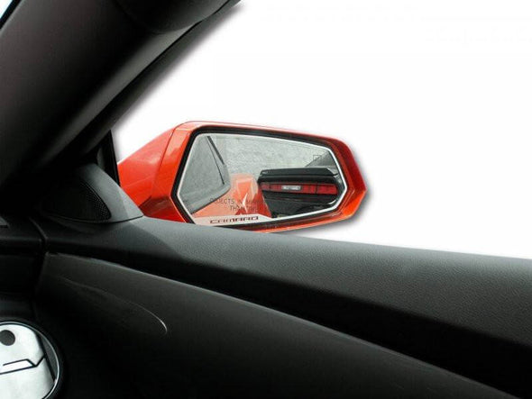 2010-2013 Camaro - Side View Mirror Trim "Camaro" | Brushed Stainless Steel