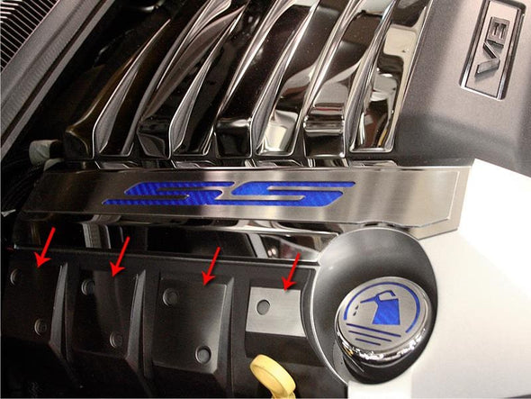 2010-2015 5th Gen Camaro SS Engine Shroud Dice Trim Kit - Brushed Stainless Steel
