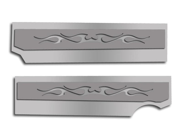 2010-2015 5th Gen Camaro SS Fuel Rail Covers "Tribal Flame" - Stainless Steel w/ Colored Inlay