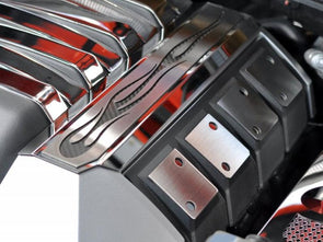 2010-2015 5th Gen Camaro SS Fuel Rail Covers "True Flame" - Stainless Steel w/ Colored Inlay