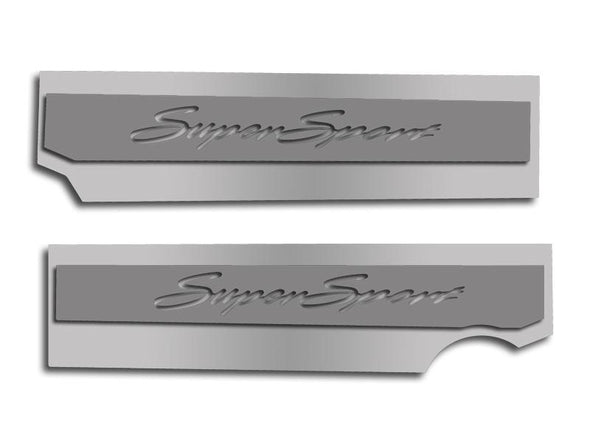 2010-2015 5th Gen Camaro SS Fuel Rail Covers "Super Sport" - Stainless Steel w/ Colored Inlay
