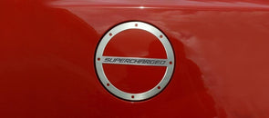 2010-2019 Camaro Gas Cap Cover Stainless Steel | "Supercharged" Script