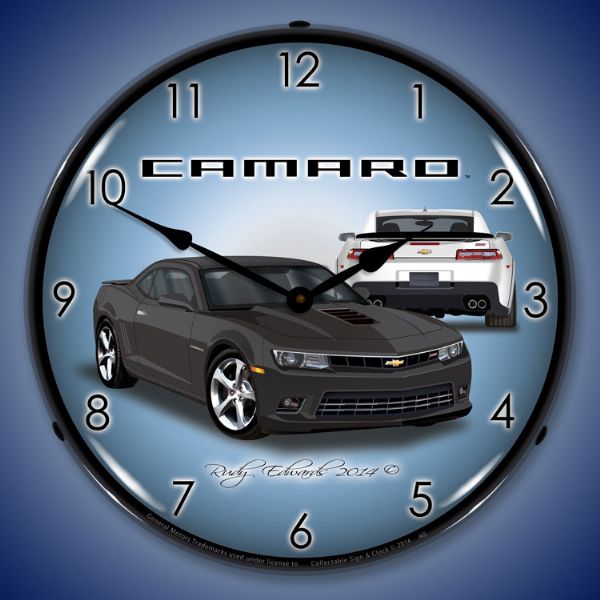 copy-of-lighted-2014-ss-camaro-bright-yellow-clock