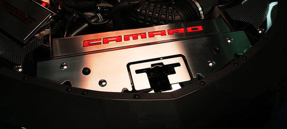 2016-2024 Gen 6 Camaro - Front Header Plate CAMARO Style | Stainless Steel