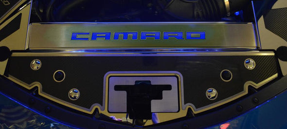 2016-2024 Gen 6 Camaro Front Header Plate CAMARO Style | Carbon Fiber