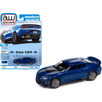 2018-chevrolet-camaro-zl1-hyper-blue-metallic-modern-muscle-limited-edition-to-13000-pieces-worldwide-1-64-diecast-model-car-by-autoworld