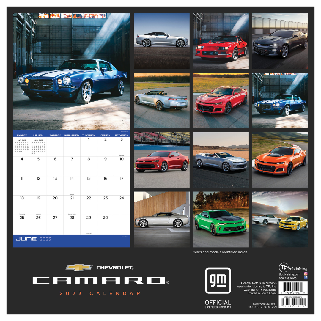 2023 Camaro 12 Month Wall Calendar