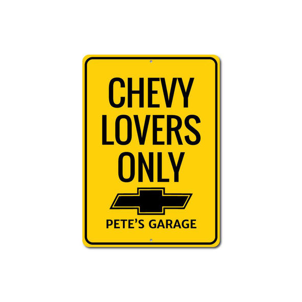 Personalized Chevy Lovers Only - Aluminum Sign