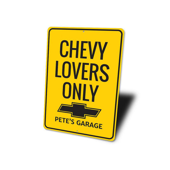 Personalized Chevy Lovers Only - Aluminum Sign