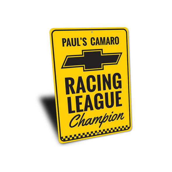 Personalized Camaro Chevy Racing League Champion Sign