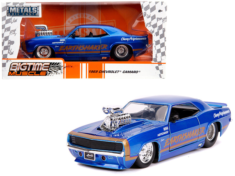 1969 Camaro Earthshaker Candy Blue W/ Gold Stripe Bigtime Muscle 1/24