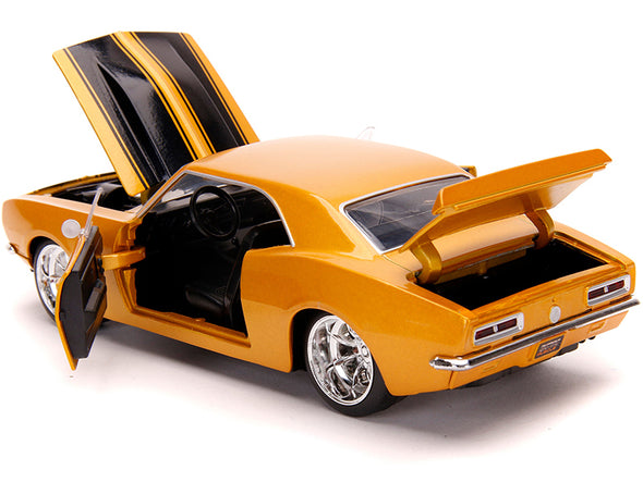 1967 Camaro Orange Metallic w/ Black Stripes Bigtime Muscle 1/24 Diecast