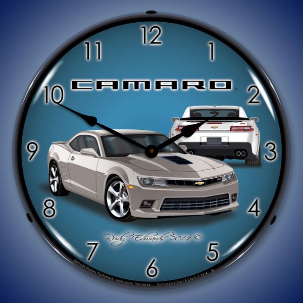 lighted-2014-ss-camaro-silver-ice-clock