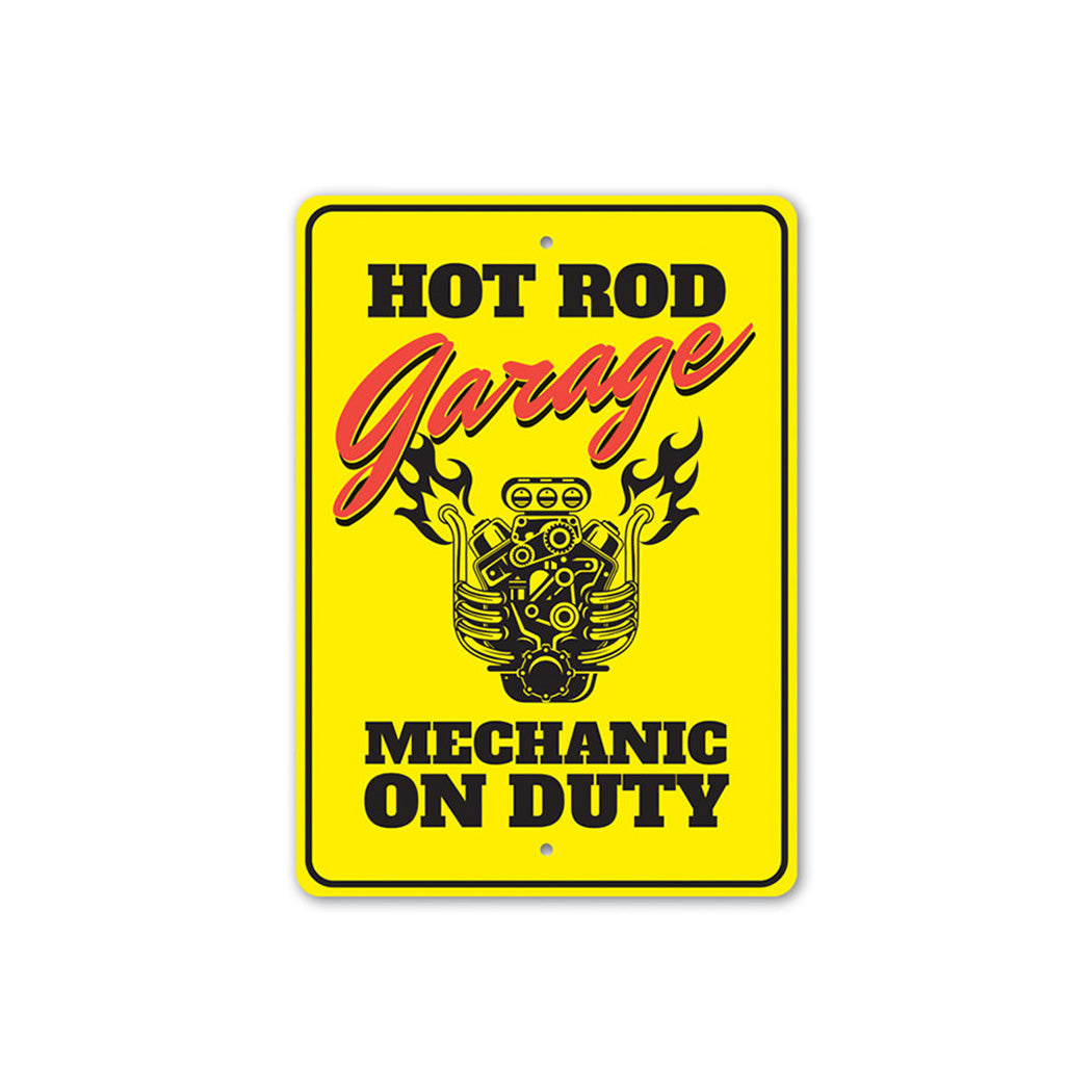 hot-rod-garage-mechanic-on-duty-aluminum-sign