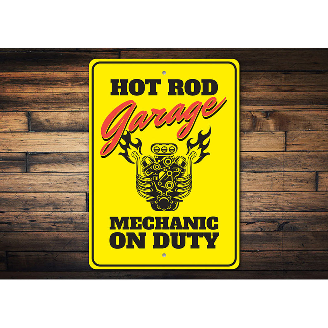 hot-rod-garage-mechanic-on-duty-aluminum-sign