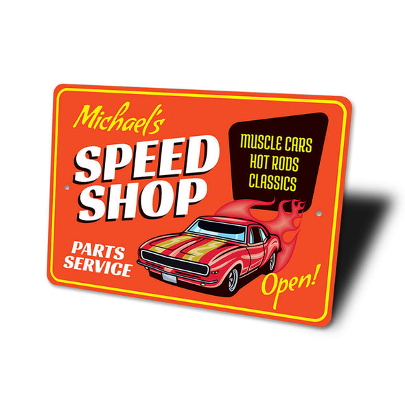 Personalized Speed Shop Parts & Service - Aluminum Sign