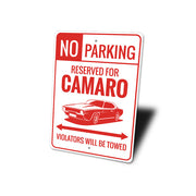 camaro-no-parking-reserved-aluminum-sign