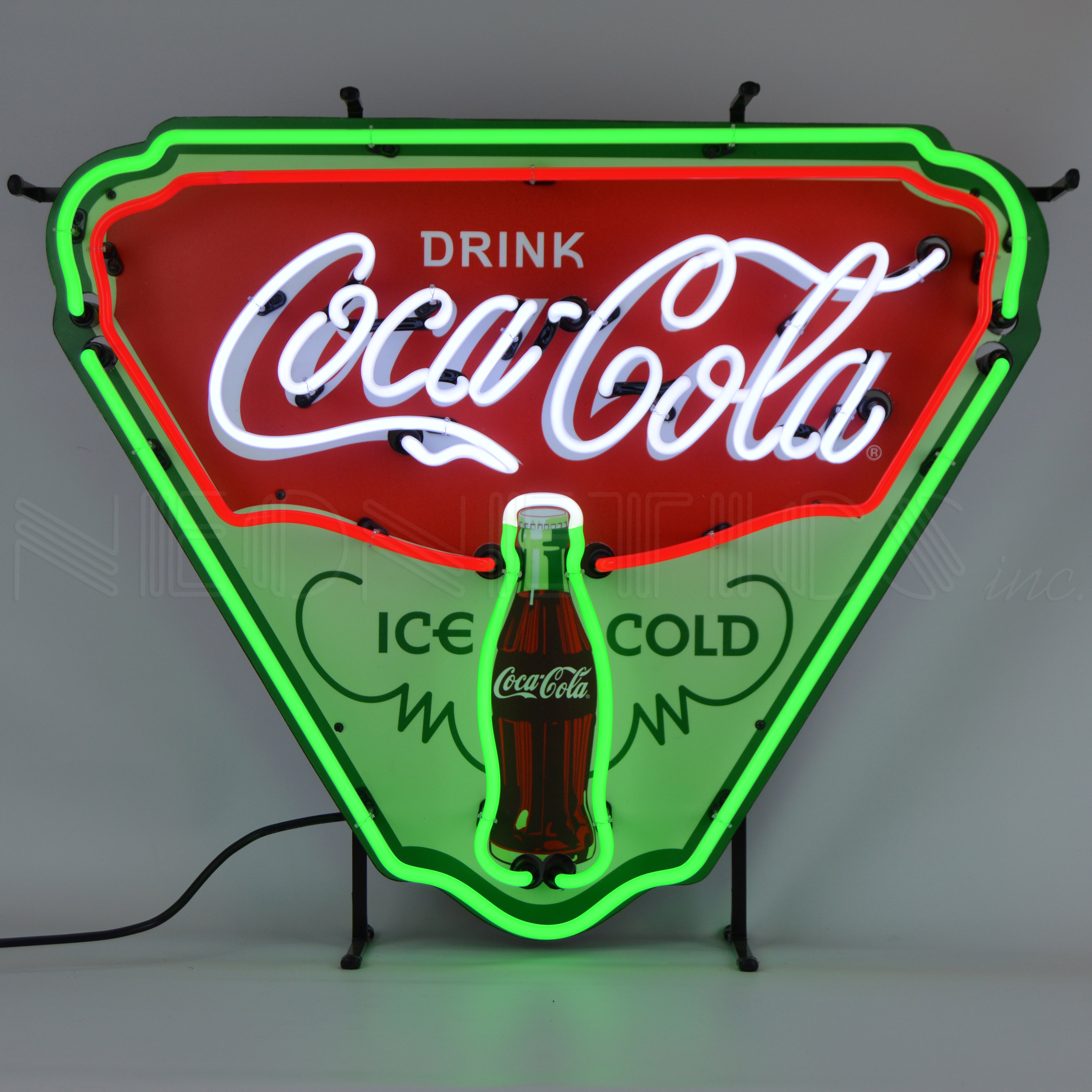 Drink Ice Cold Coca-Cola Shield Neon Sign | Camaro Store Online
