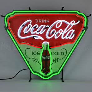 Drink Ice Cold Coca-Cola Shield Neon Sign