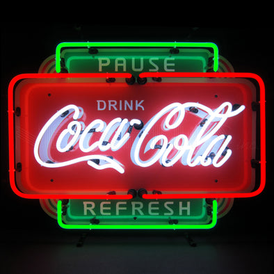 Pause Refresh Drink Coca-Cola Neon Sign