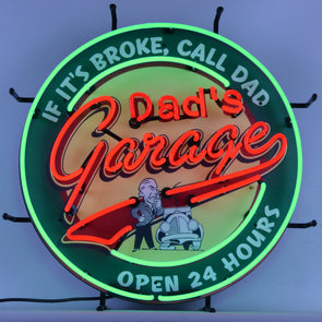 Dad's Garage Neon Sign - If It's Broke Call Dad
