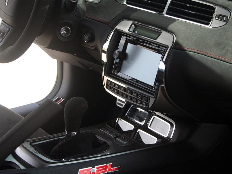 5th-gen-camaro-aftermarket-radio-trim-plate-brushed-stainless-steel-w-polished-bezel