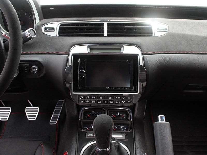 5th-gen-camaro-aftermarket-radio-trim-plate-brushed-stainless-steel-w-polished-bezel