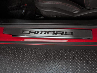 5th Gen Camaro Outer Door Sills "Camaro" Script - Stainless Steel 2010-2015
