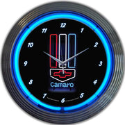 Camaro Red White & Blue Neon Clock (Chevy)