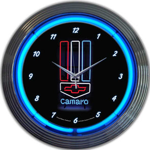 Camaro Red White & Blue Neon Clock (Chevy)