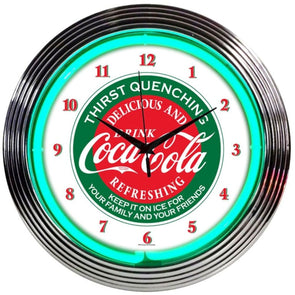 Vintage Coca-Cola Evergreen Neon Clock