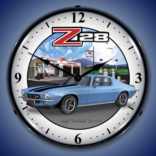 lighted-1970-z28-camaro-clock