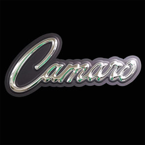 camaro-script-metal-sign