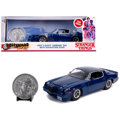 Billy's Camaro Z28 Dark Blue w/ Coin Stranger Things 1/24 Diecast